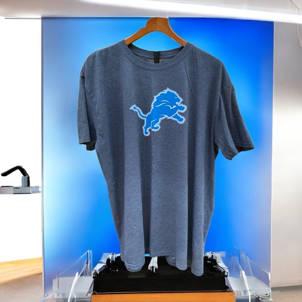 NFL Gray Tee with Blue Lion Logo